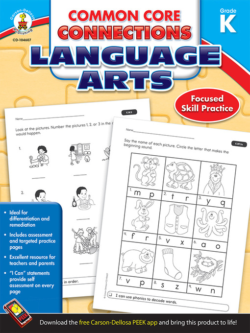 Title details for Common Core Connections Language Arts, Grade K by Carson Dellosa Education - Available